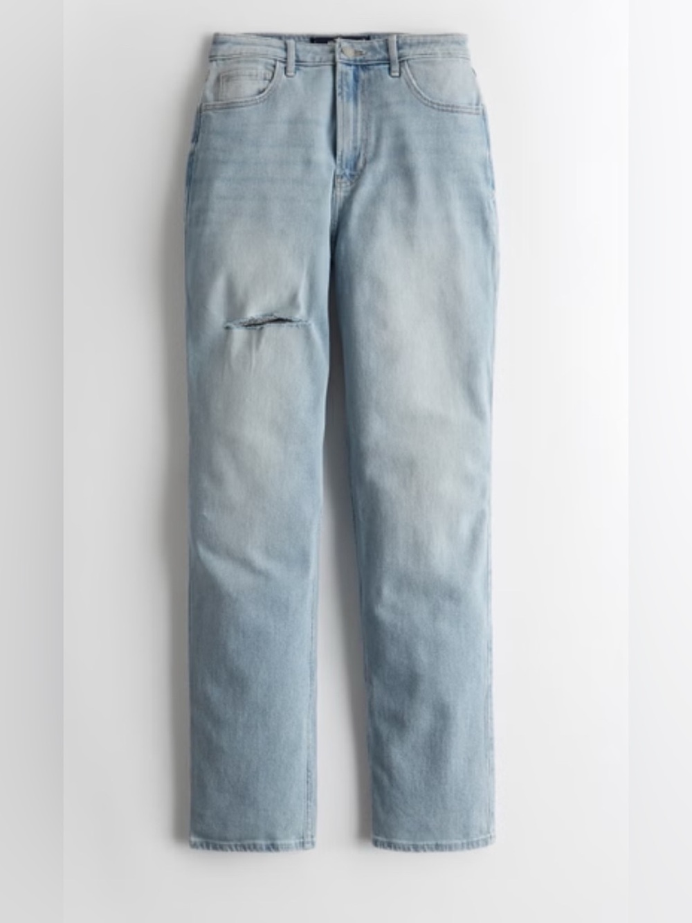 Hollister Ultra High-Rise Stacked Vintage Straight Jeans (Medium Destroyer)